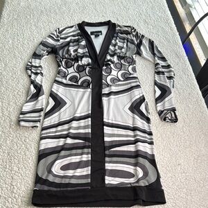 Analili Monochrome Long Sleeve Dress